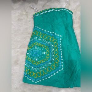 Lilly Pulitzer Green Strapless Dress